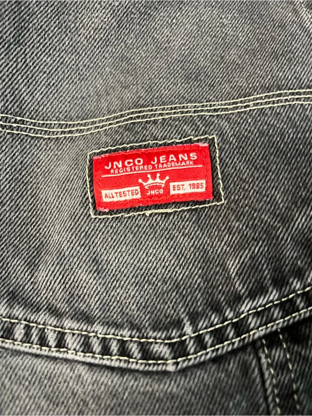 JNCO Black Washed Denim Cargo Shorts